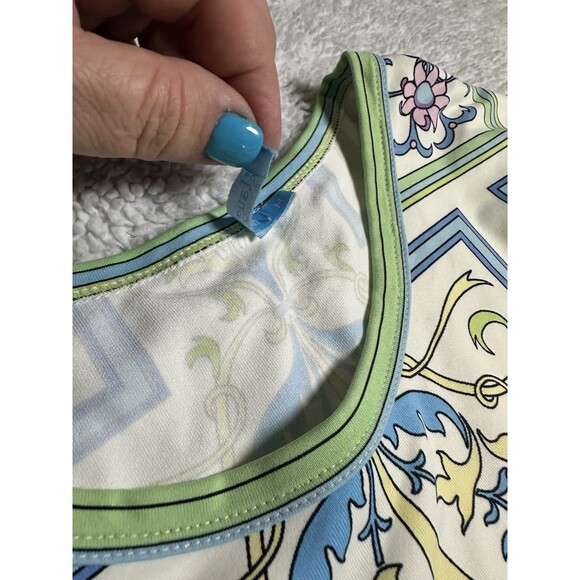 J. McLaughlin Catalina Cloth Top Cream Multicolor 3/4 Sleeve Size M *Read* - Picture 7 of 9